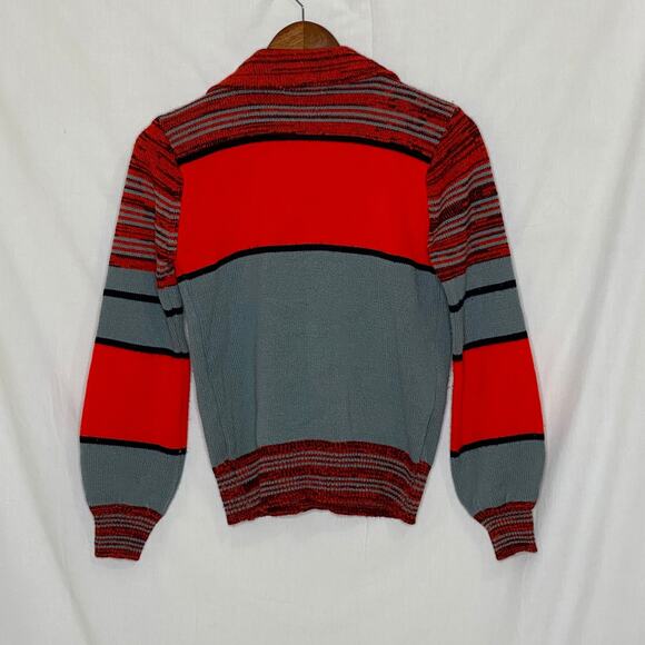 Tribal Knit Mock Sweater Set Size Small Acrylic Made in Korea Vintage 1980s - Picture 2 of 7